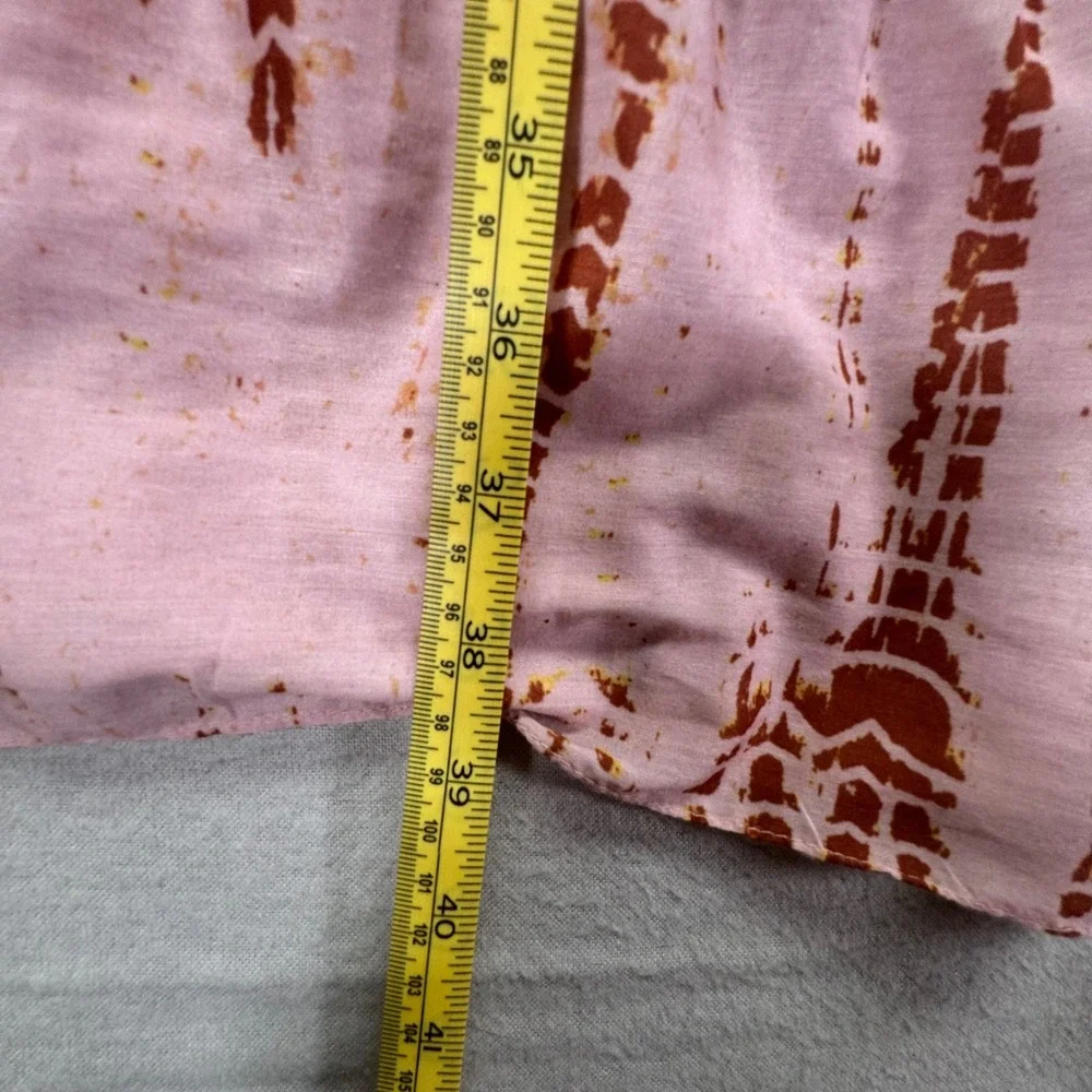 Avita Bhartia X Anthropologie Womens Pink Yellow Tie Dye Tiered Maxi Skirt Small